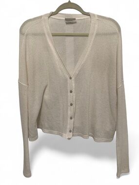Urban Outfitters Cream V-Neck Button-Front Sweater Cardigan